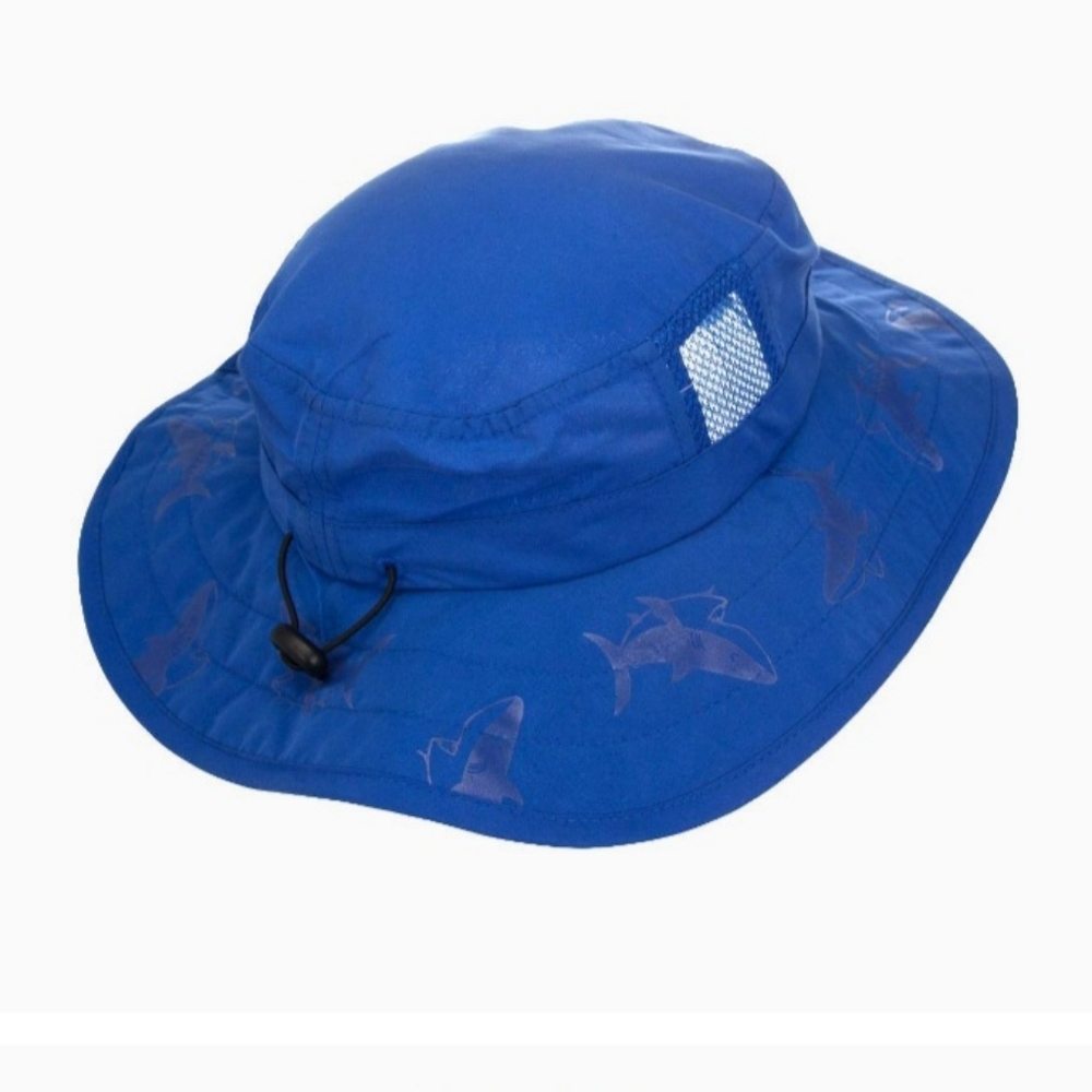 Sun Protection Zone Kids UPF 50+ Safari Sun Hat, Blue Sharks, Uv Sun Protective,
